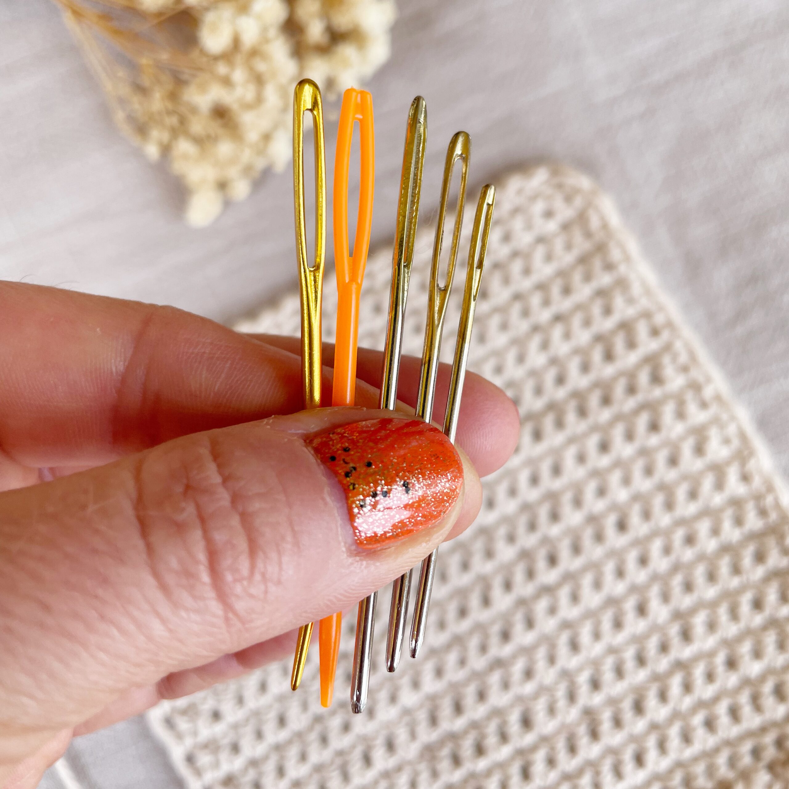 sewing in darning needles