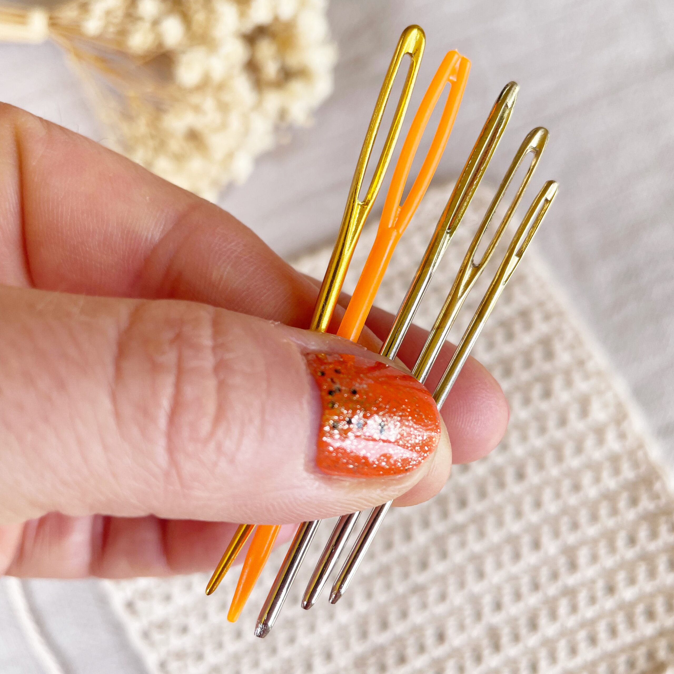 sewing in darning needles