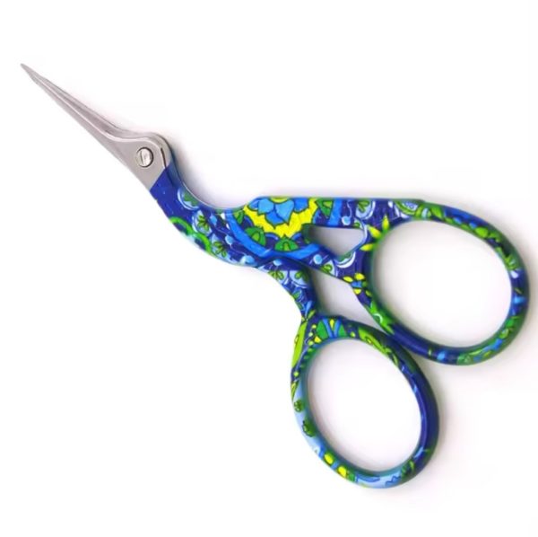 stork shaped scissors blue