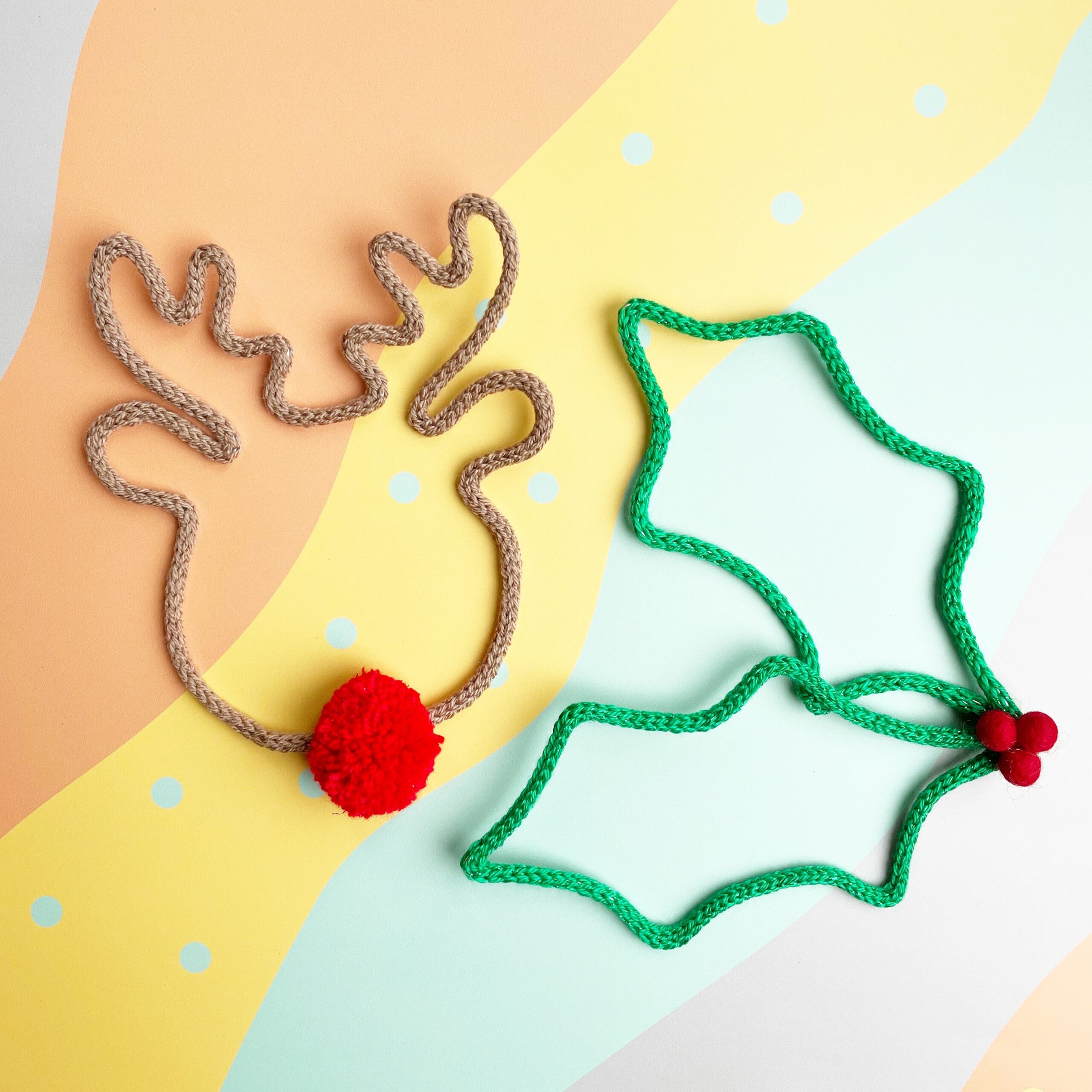 christmas knitted wire words