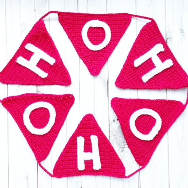 crochet pattern: ho ho ho christmas bunting