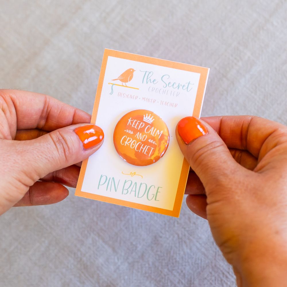 crochet pin badges – funny slogan gifts for crocheters