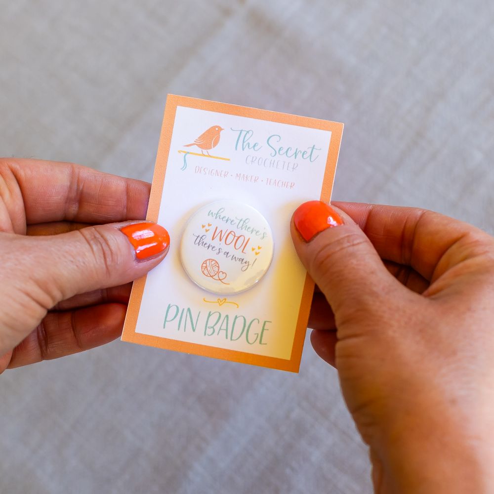 crochet pin badges – funny slogan gifts for crocheters