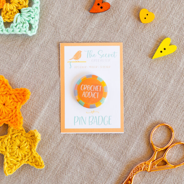 pin badges for crocheters
