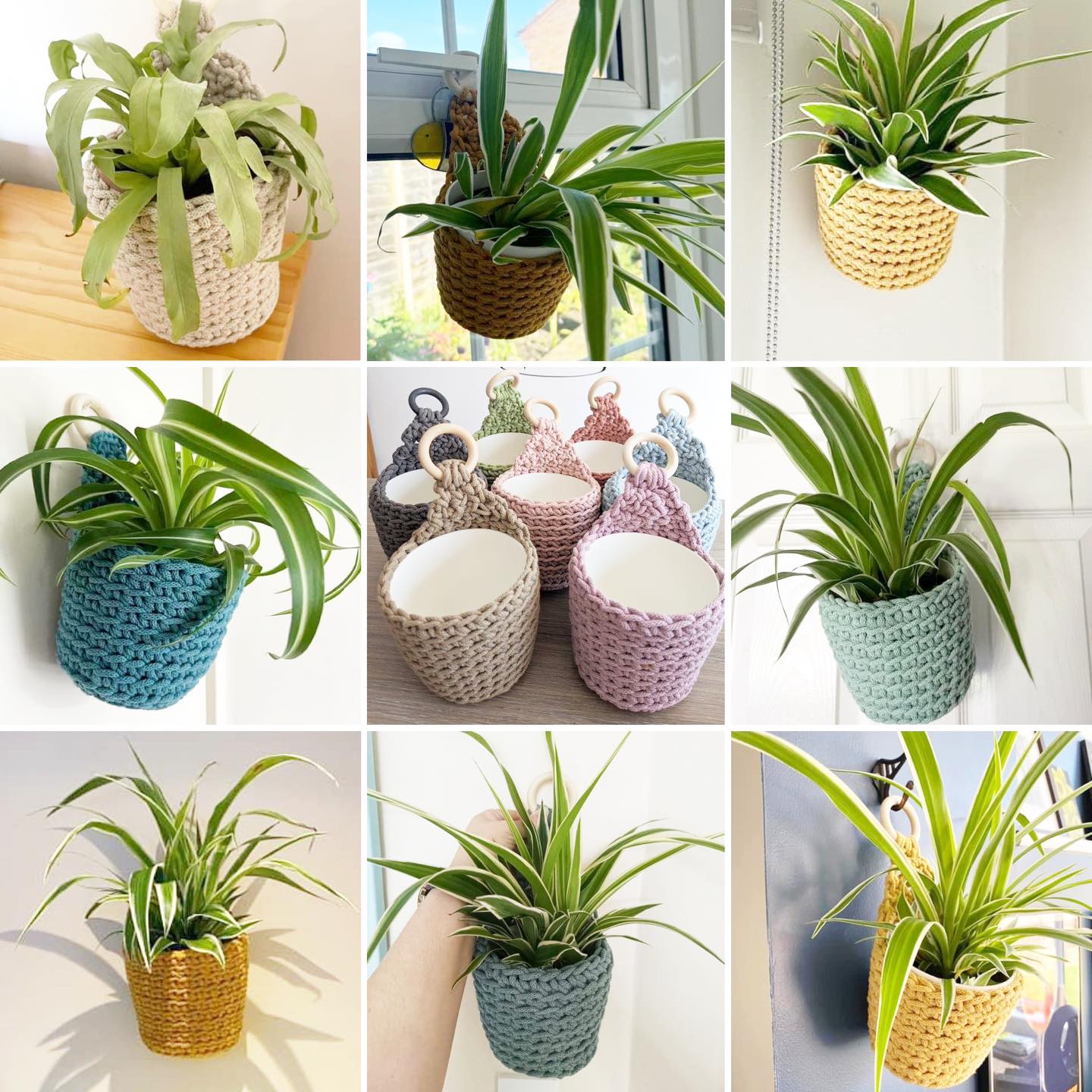 crochet pattern: hanging plant basket