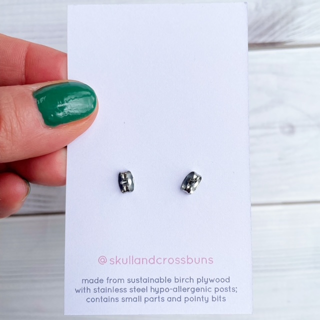 wooden earrings for crocheters