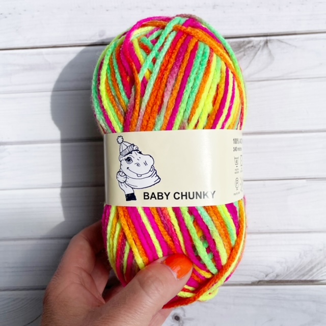 multicoloured chunky yarn
