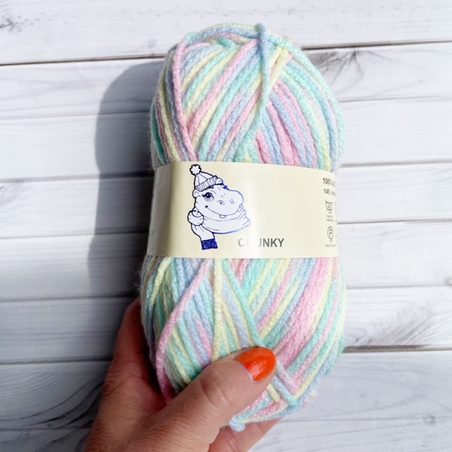 multicoloured chunky yarn