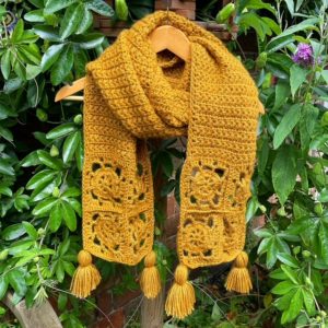 crochet pattern: starburst crochet scarf