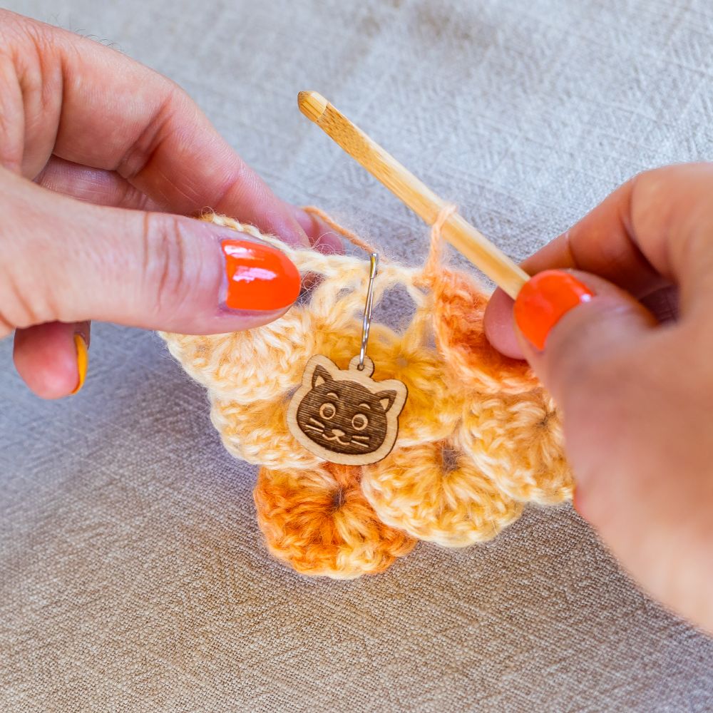 engraved wooden stitch markers | gifts for crocheters