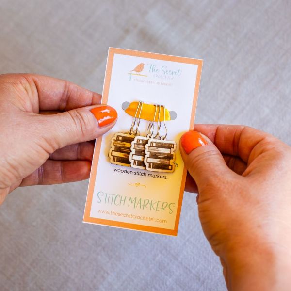 engraved wooden stitch markers | gifts for crocheters