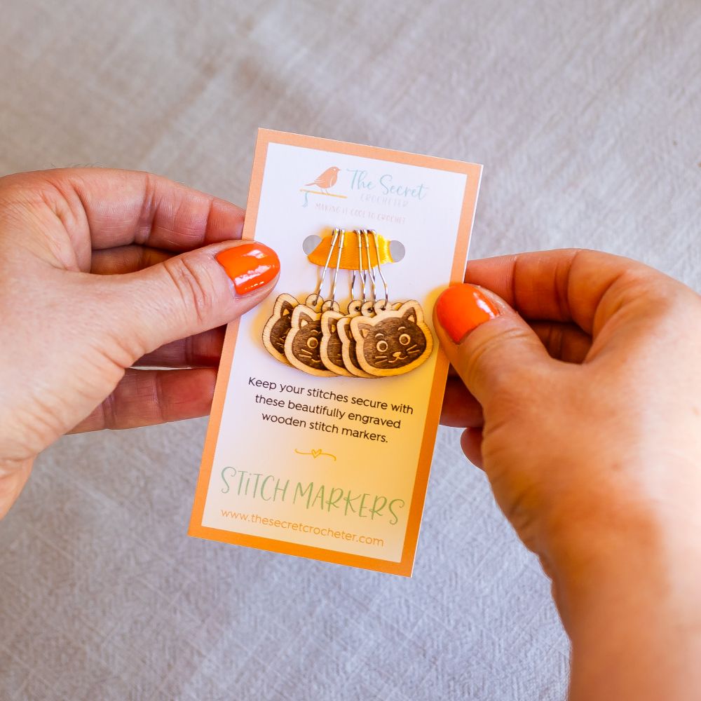 engraved wooden stitch markers | gifts for crocheters