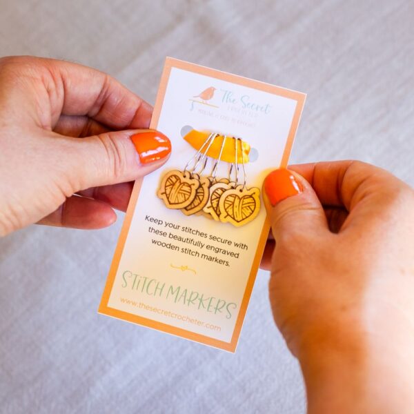 engraved wooden stitch markers | gifts for crocheters