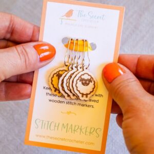 engraved wooden stitch markers | gifts for crocheters