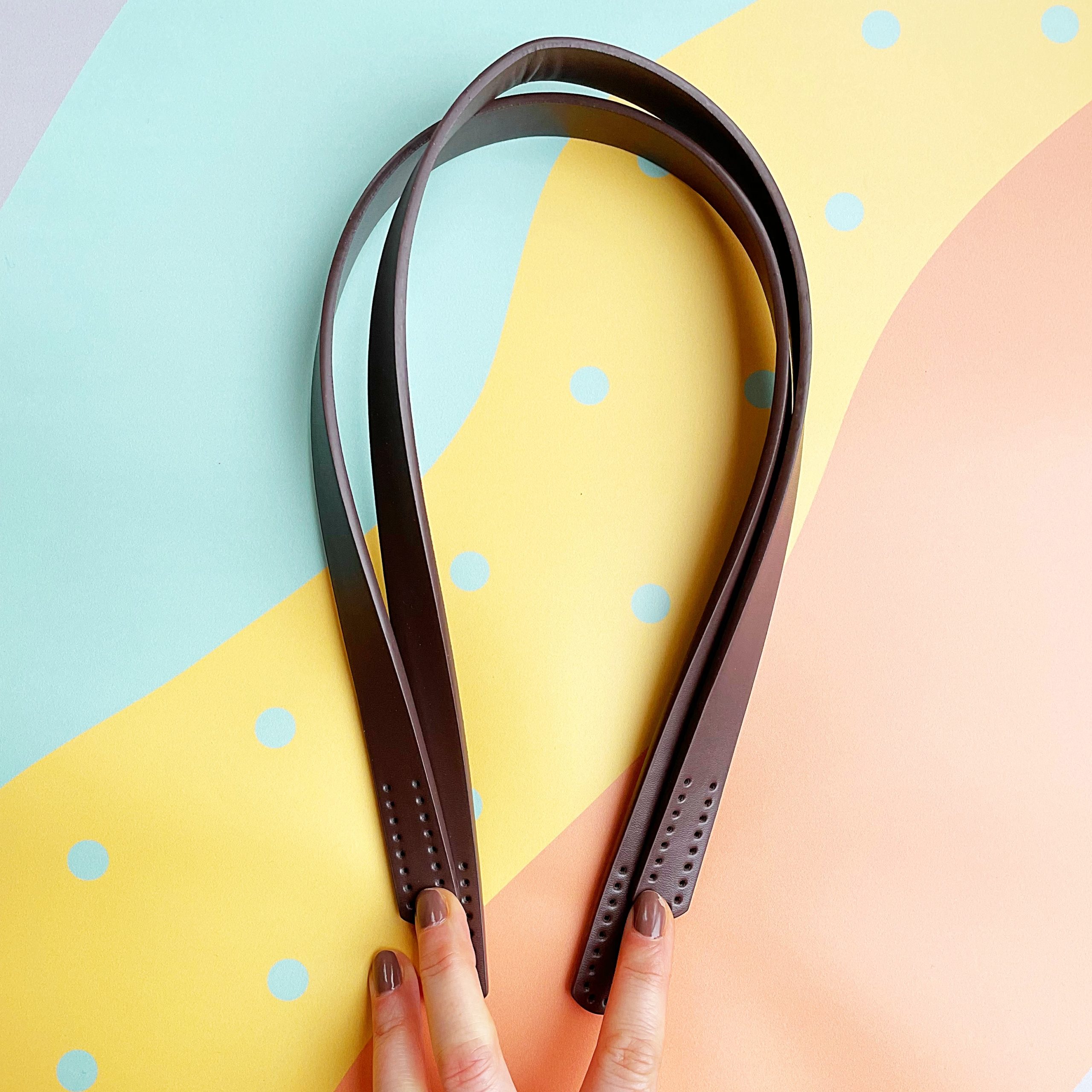 faux leather bag handles