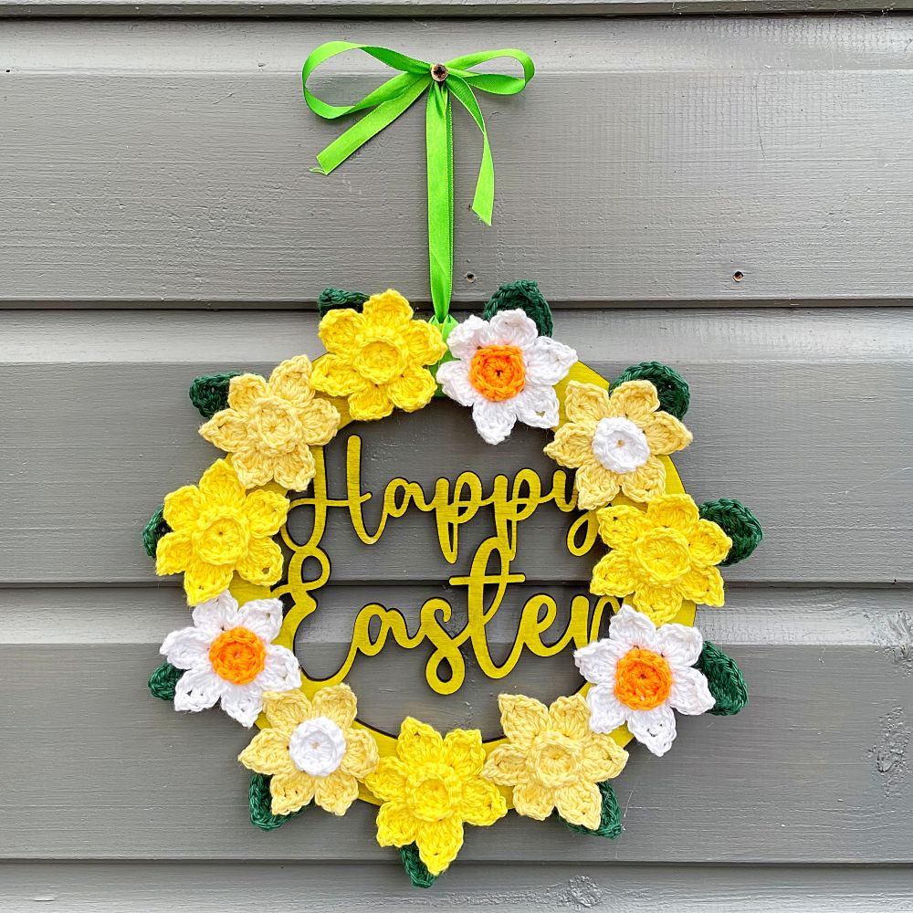 spring & easter wreath crochet kit seasonal craft project