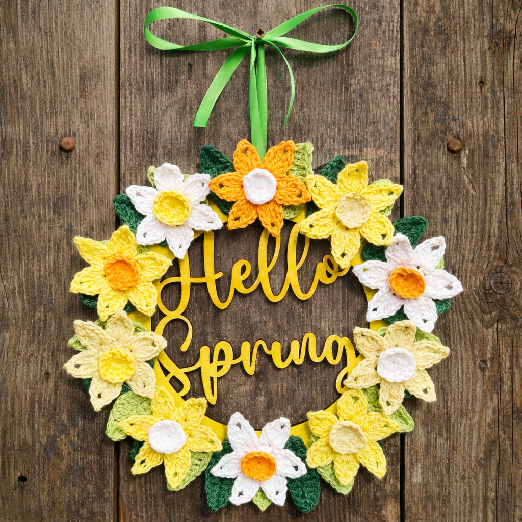 spring & easter wreath crochet kit seasonal craft project