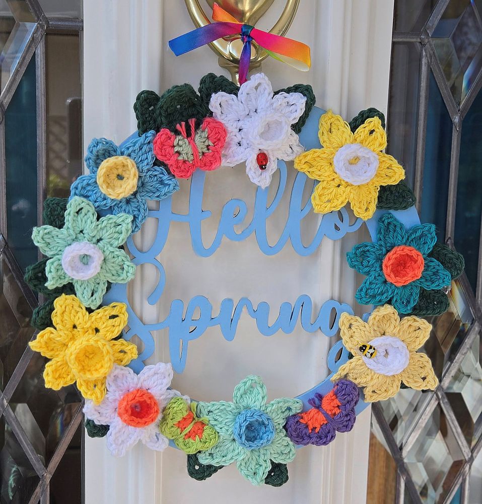 spring & easter wreath crochet kit seasonal craft project