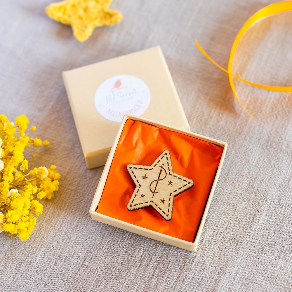 wooden needle minder – magnetic stitching accessory (4cm) star