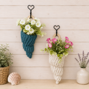 shell yeah! crochet hanging shell kit with wooden hoop