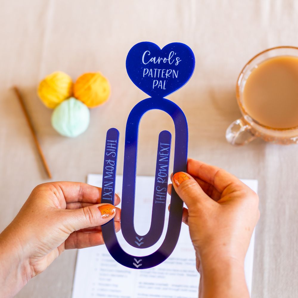 crochet & knitting pattern tracker personalised acrylic pattern pal