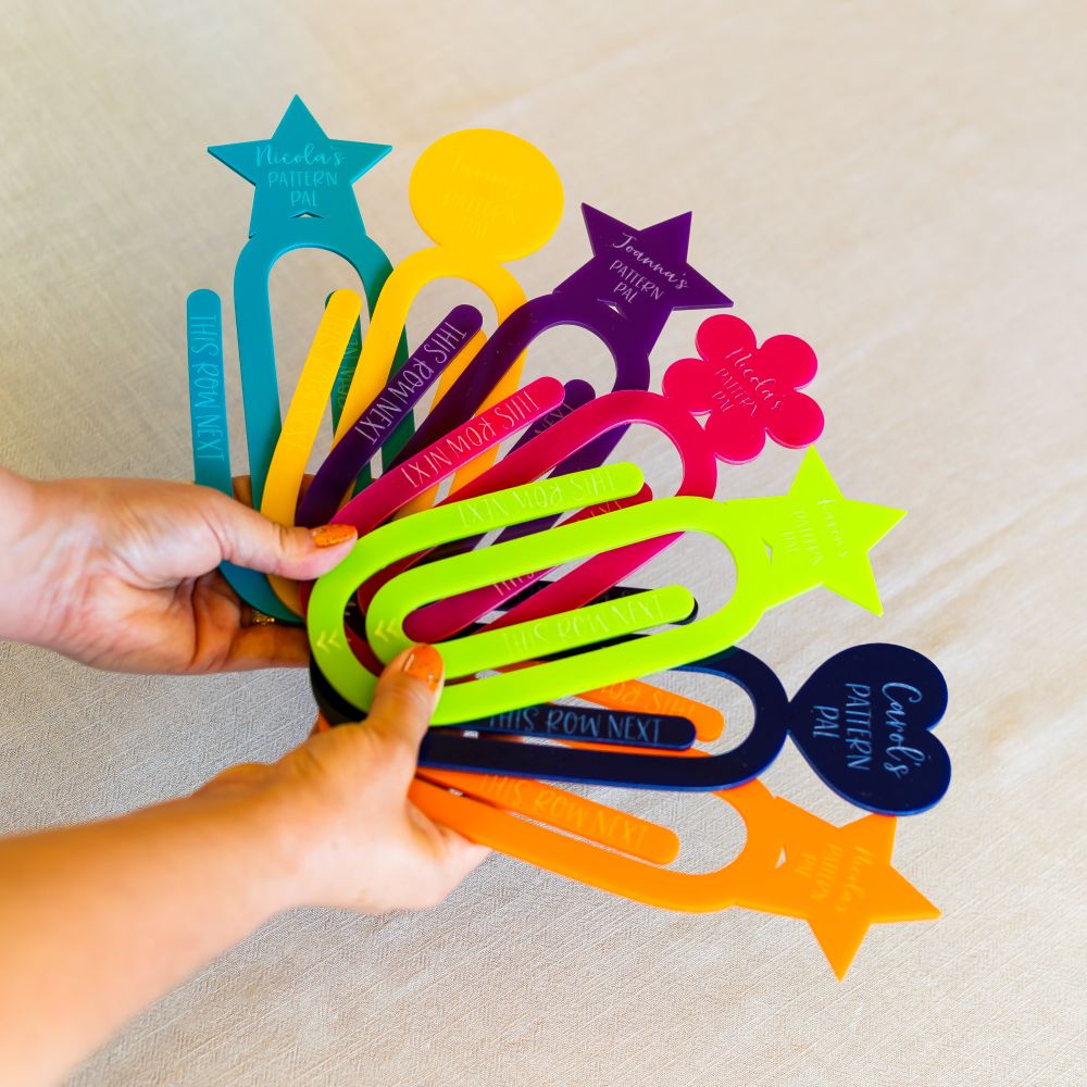 crochet & knitting pattern tracker personalised acrylic pattern pal