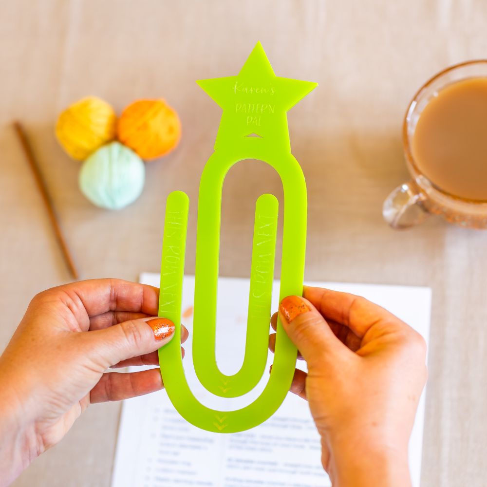 crochet & knitting pattern tracker personalised acrylic pattern pal