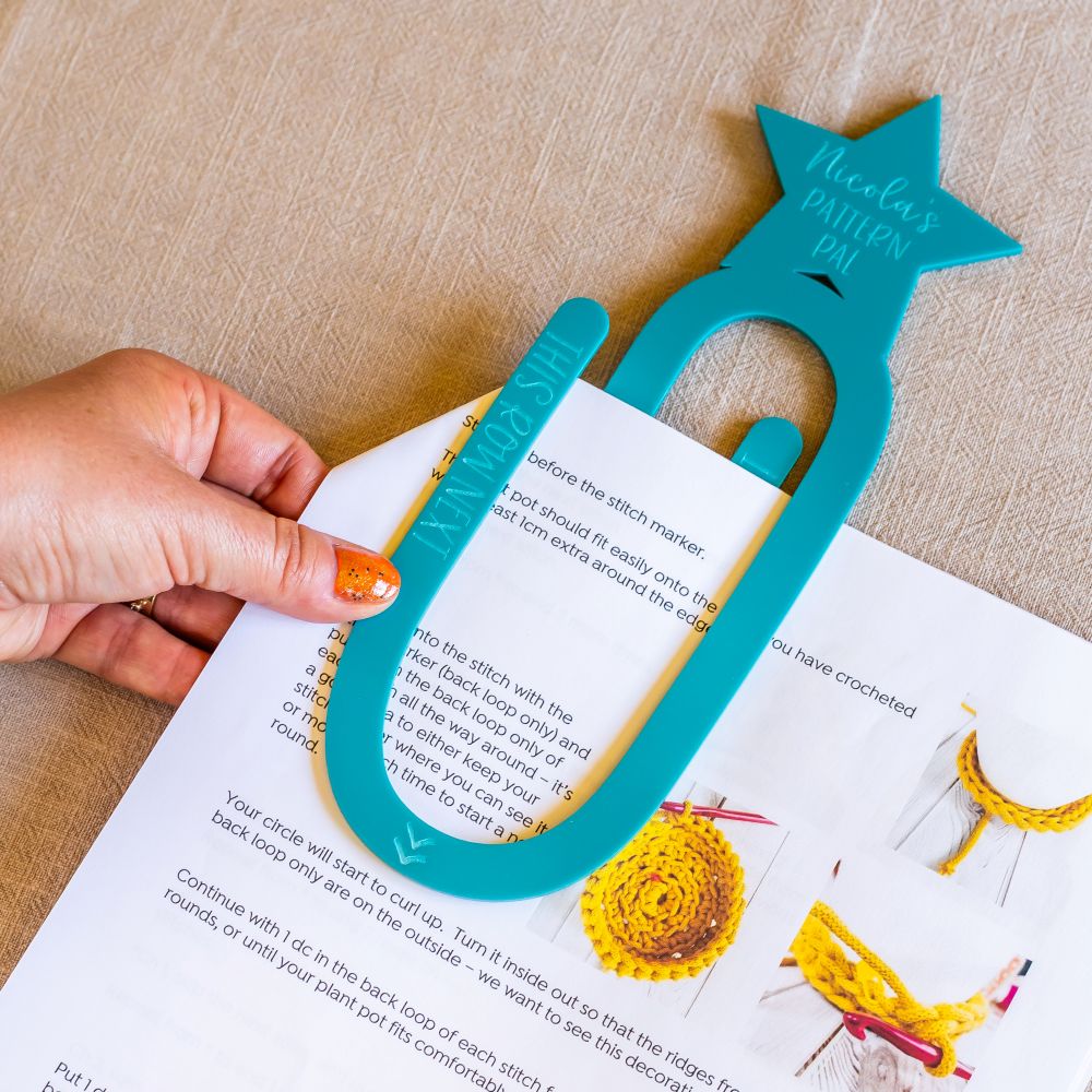 crochet & knitting pattern tracker personalised acrylic pattern pal