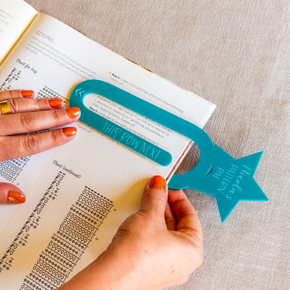 crochet & knitting pattern tracker personalised acrylic pattern pal