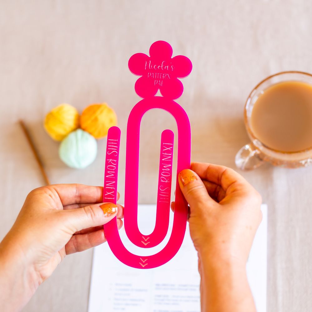 crochet & knitting pattern tracker personalised acrylic pattern pal