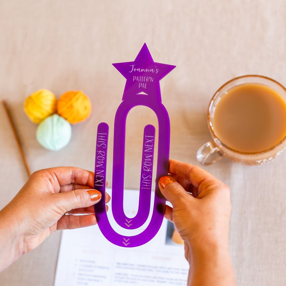 crochet & knitting pattern tracker personalised acrylic pattern pal