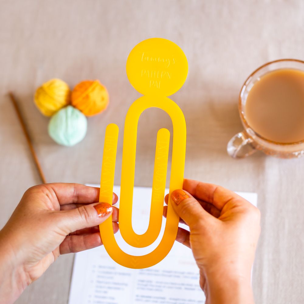 crochet & knitting pattern tracker personalised acrylic pattern pal