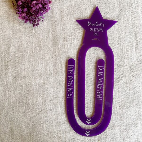 purple crochet pattern holder