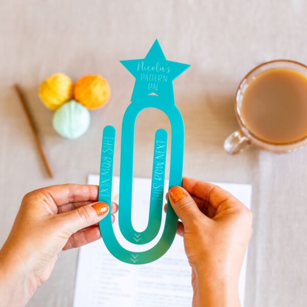 crochet & knitting pattern tracker personalised acrylic pattern pal