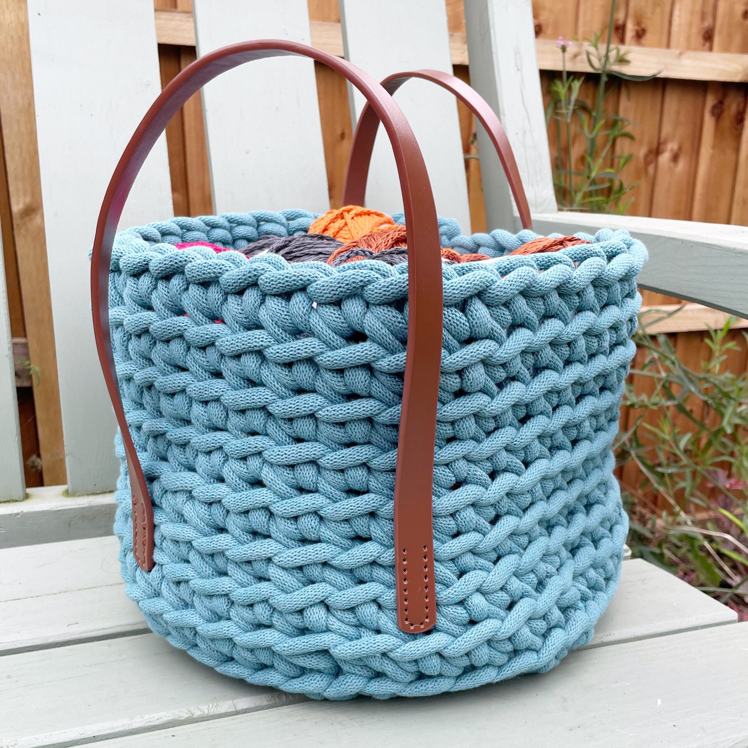 jumbo crochet basket kit chunky storage basket and handles