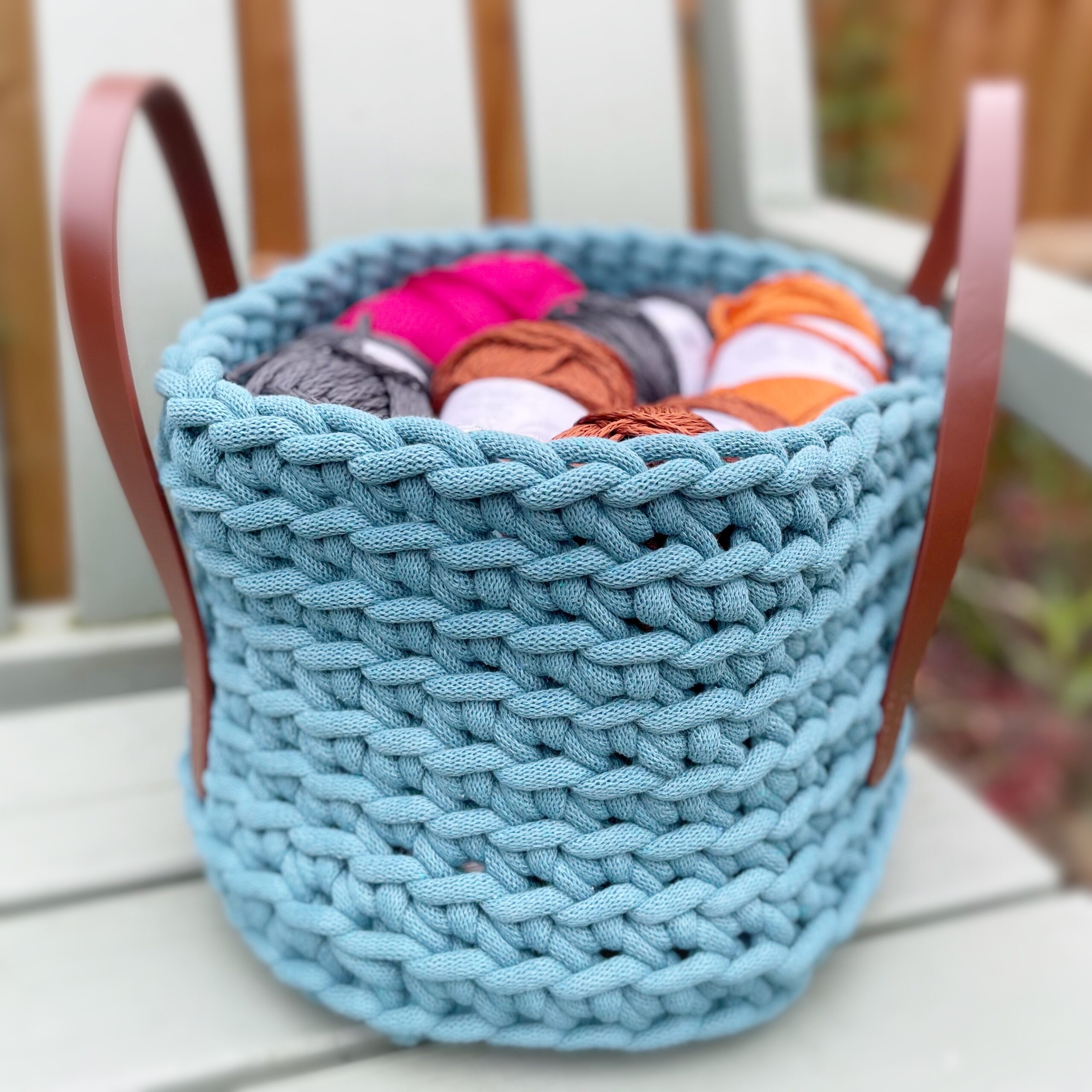 jumbo crochet basket kit chunky storage basket and handles