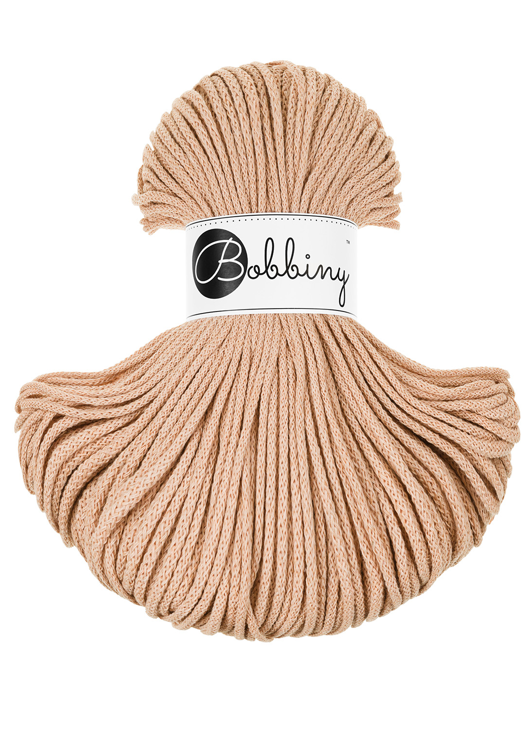bobbiny 3mm braided cotton cord 100% recycled cotton