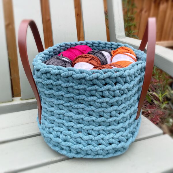 jumbo crochet basket kit chunky storage basket and handles