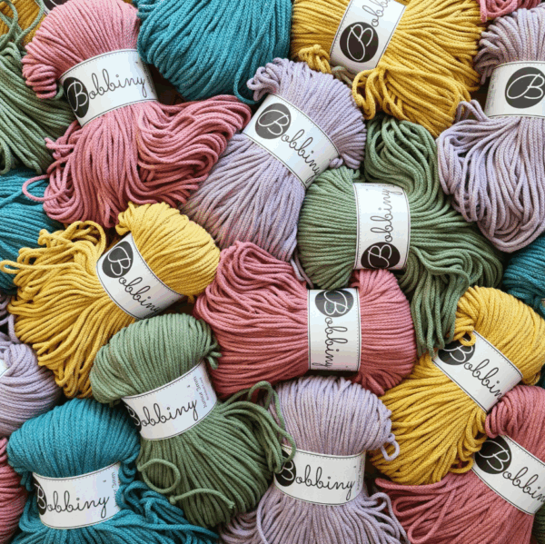 bobbiny 3mm braided cotton cord 100% recycled cotton
