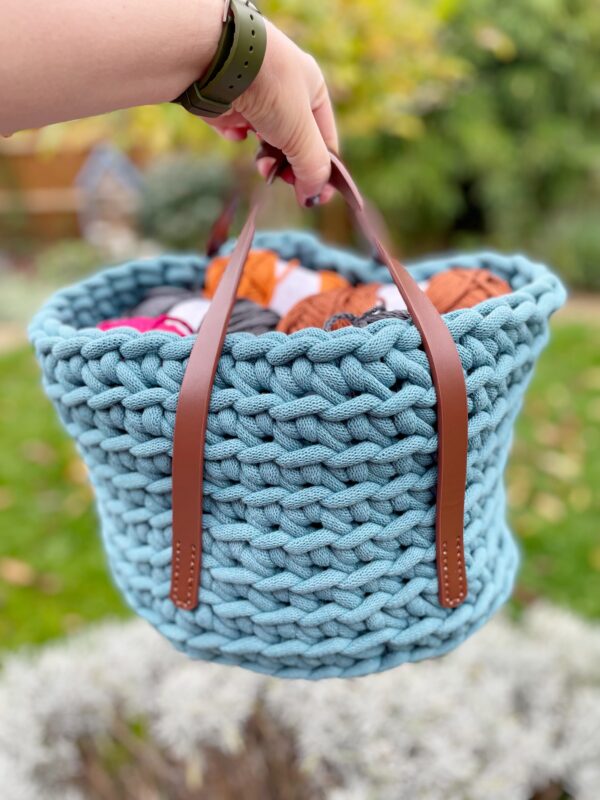 jumbo crochet basket kit chunky storage basket and handles
