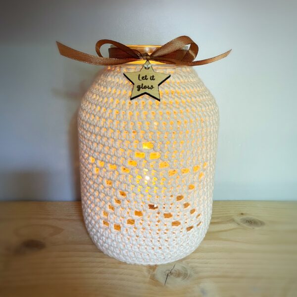 let it glow crochet lantern christmas crochet kit with jar
