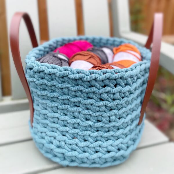 jumbo crochet basket kit chunky storage basket and handles