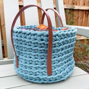 jumbo crochet basket kit chunky storage basket and handles