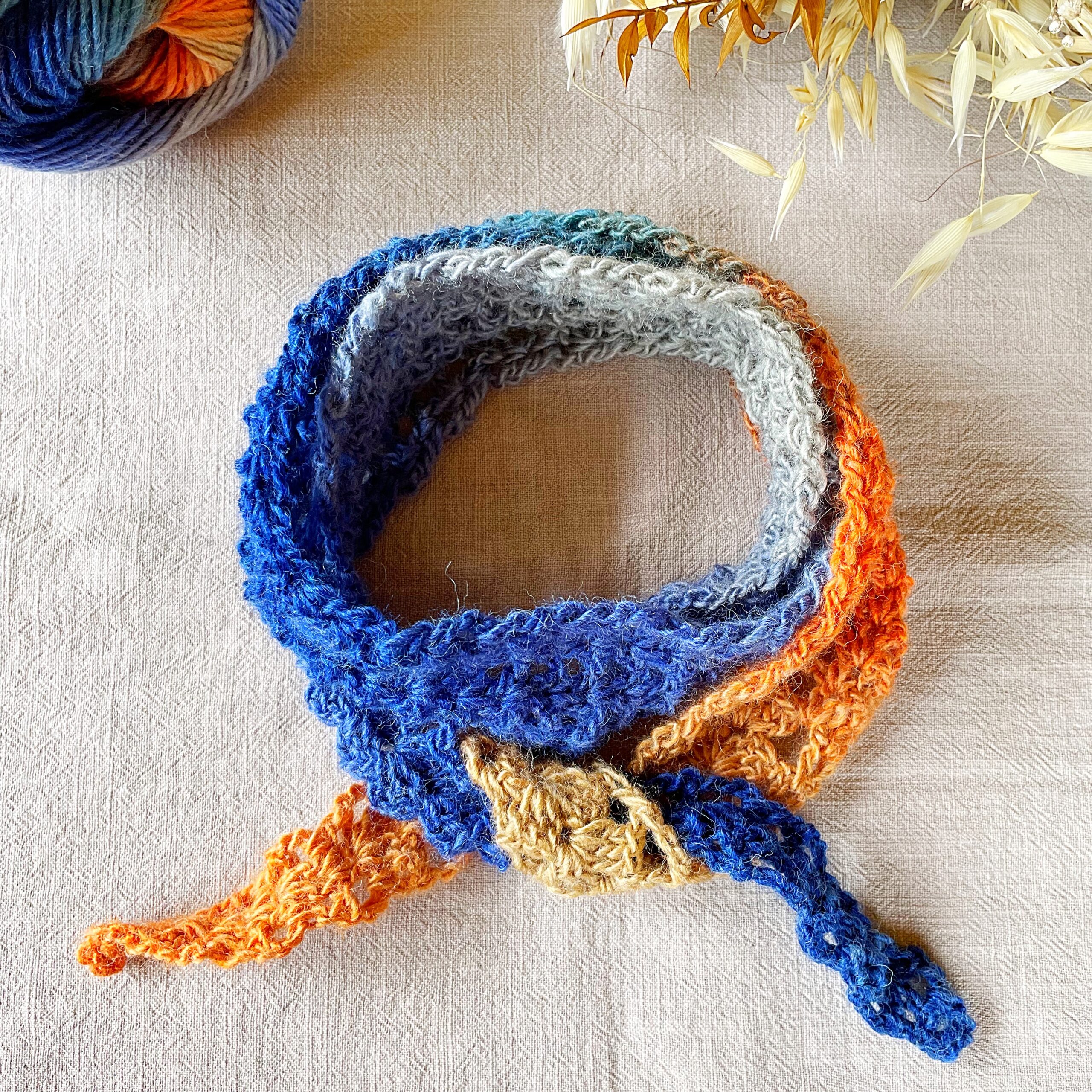 free crochet neck scarf pattern mini neckerchief scarf