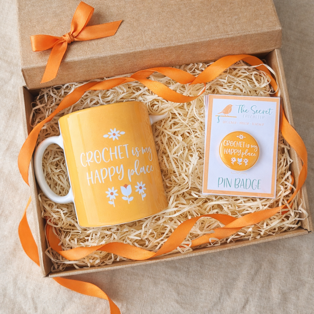 crochet mug & badge gift set mini crochet gift set