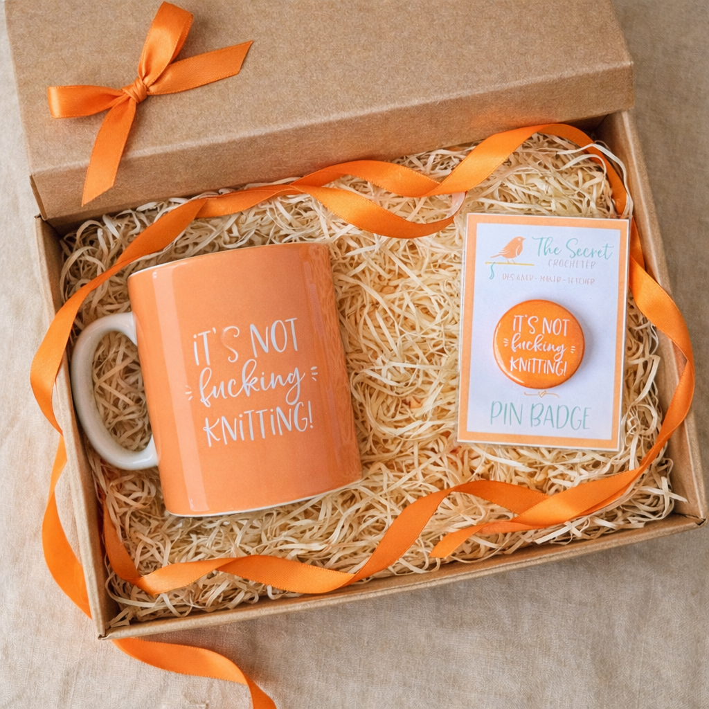 crochet mug & badge gift set mini crochet gift set