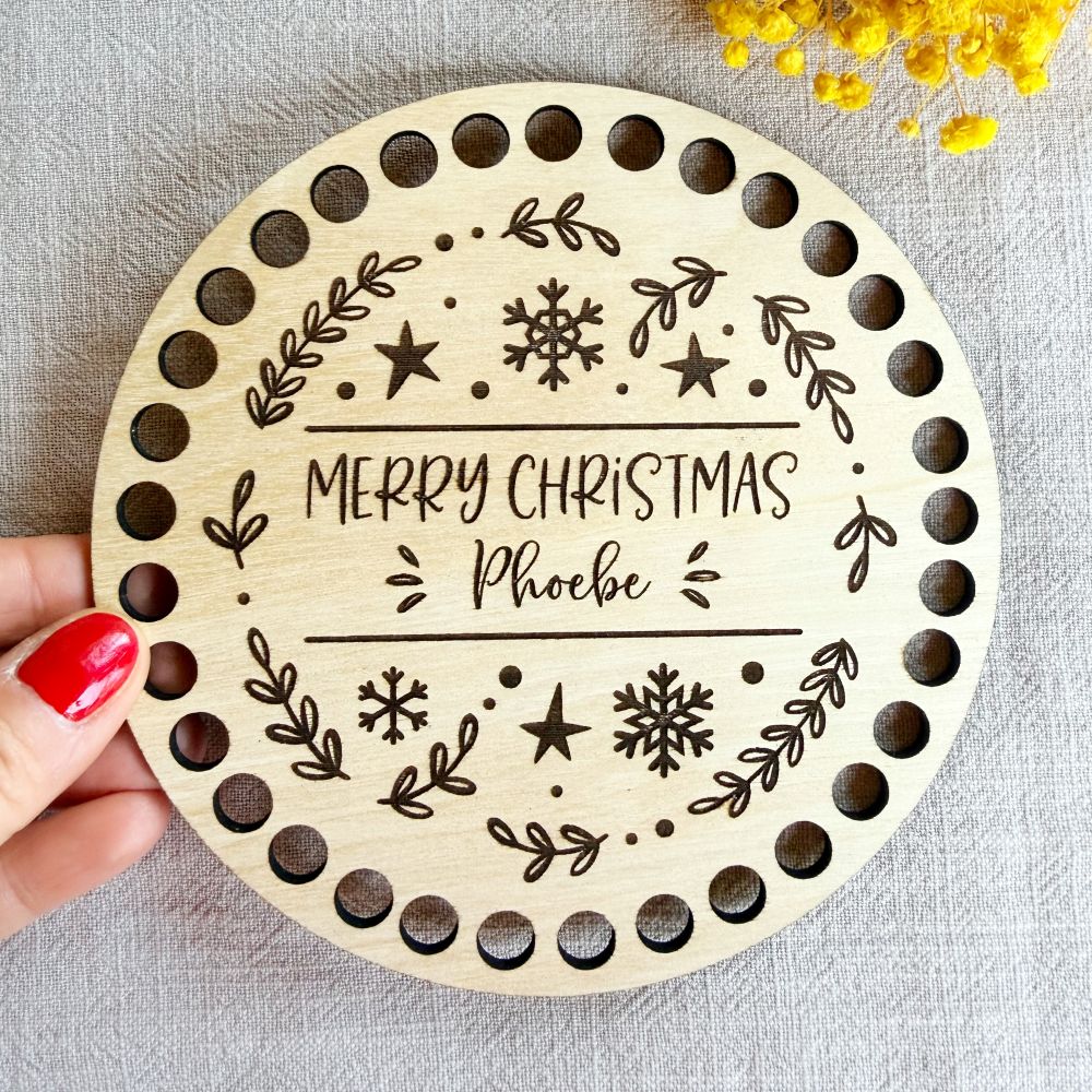 crochet snowman basket kit | festive crochet decoration merry christmas personalised