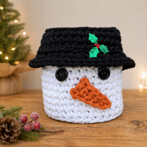 crochet snowman basket kit festive crochet decoration