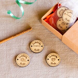 personalised crochet gift set engraved hook & buttons