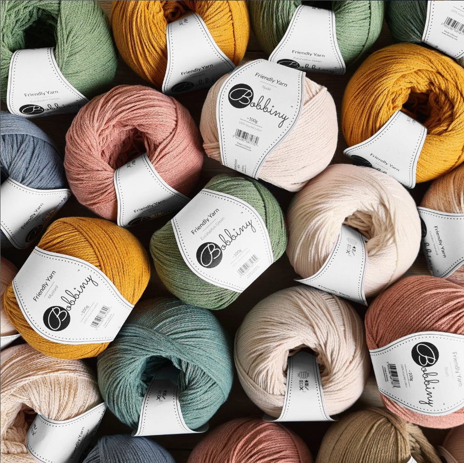 bobbiny friendly yarn recycled cotton crochet cord